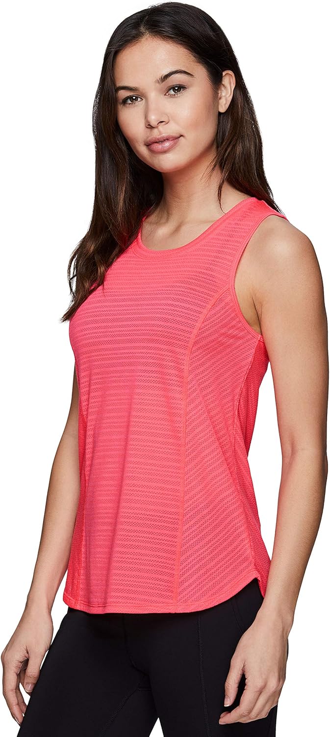 RBX Active Women's Sleeveless Athletic Performance Running Workout Yoga Tank Top with Mesh Ventilation: Clothing