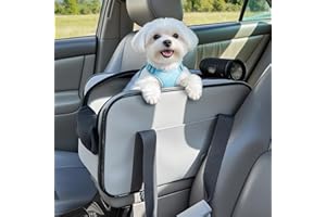 PETSFIT Multipurpose Console Dog Car Seat, Portable Small Dog Car Seat for Dogs, Cat Carrier, Pet Carrier Airline Approved wi