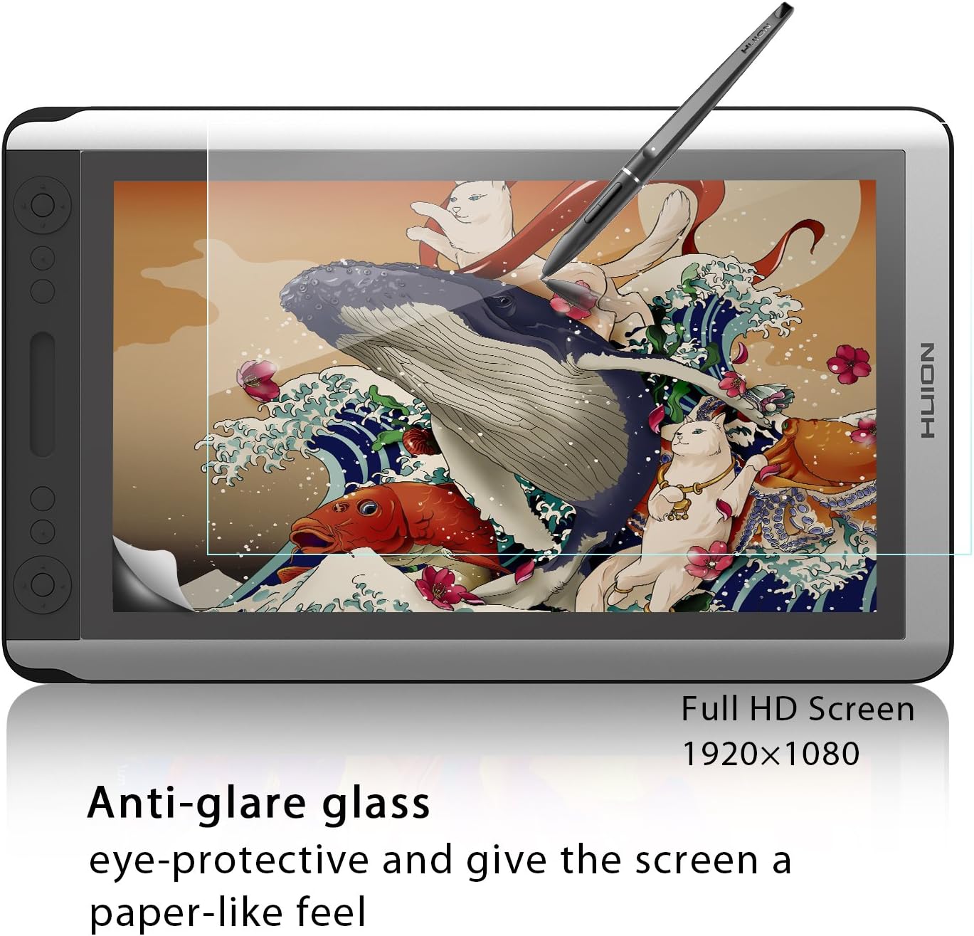 Amazon Com Huion Kamvas Gt 156hd V2 Drawing Tablet Monitor 15 6 Inches Hd Ips Pen Display With 8192 Pen Pressure 14 Programmed Express Keys Upgraded Version Computers Accessories