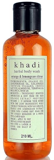 Khadi herbal Orange & Lemongrass Citrus Body Wash - 210ml