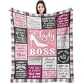 Joyloce Boss Lady Gifts for WomenThrow Blanket 60"X50", Best Boss Gifts for Women, Christmas Birthday Appreciation Thank You Gifts for Boss Woman Female