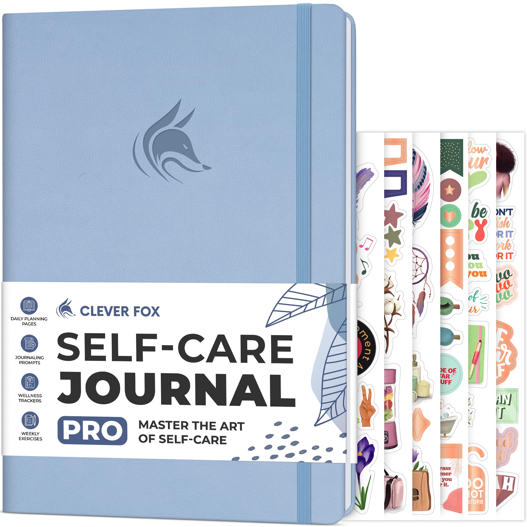 Clever Fox Self-Care Journal PRO – Wellness & Daily Reflection Notebook – Mental Health, Meditation & Mood Journal for Women, 18 x 25.5cm (Periwinkle)