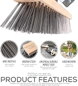 Newman and Cole 12" Wire Broom Head Heavy Duty Scrub Brush Deck Patio view 2
