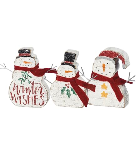 Primitives by Kathy Christmas Countdown Set di Blocchi di Legno, Pupazzo di Neve