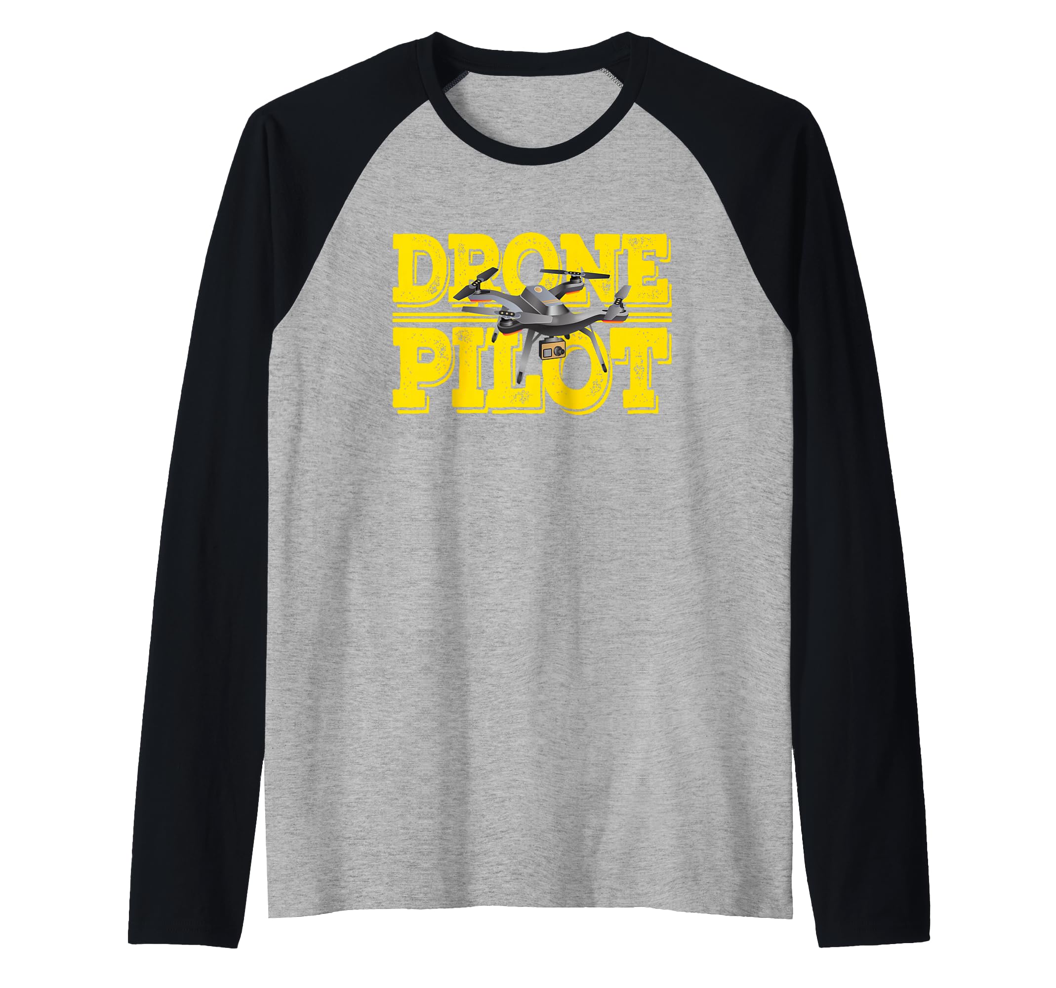 Drone Pilot RC Quadcopter Flyer Raglan Baseball Tee
