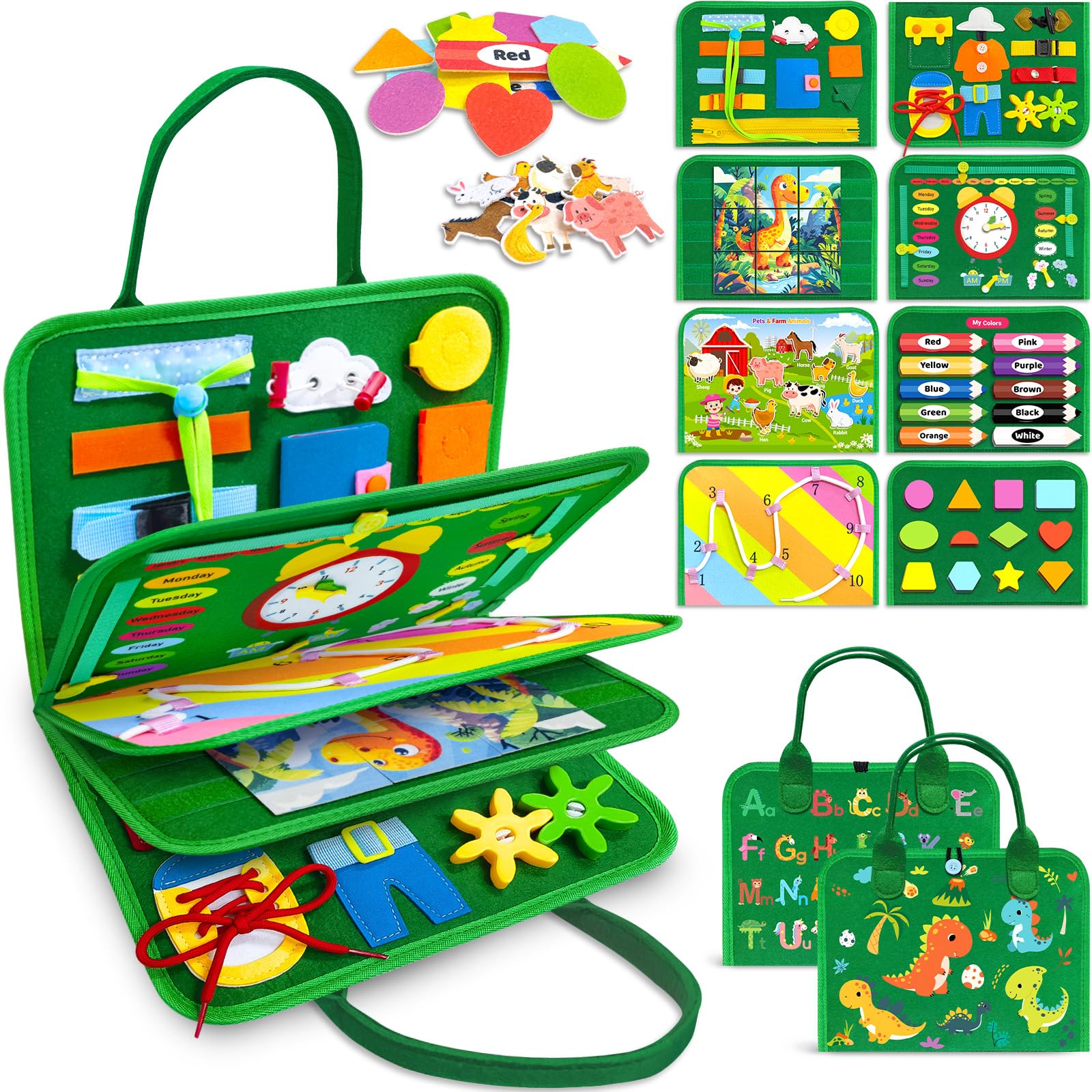 Photo 1 of Gojmzo Busy Board Montessori Toys for Toddler Year Old Boy Girl Birthday Gifts, Busy Book Sensory Toys for Toddlers, Learning Educational Toddler Travel Activities