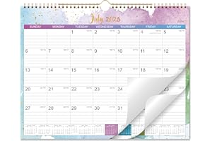 ARTFAN Calendar 2025-2026 Wall - 2025-2026 Calendar, 14.8" x 11.5", Jul.2025 - Dec.2026, 18 Monthly Wall Calendar, Hanging Hook - Colorful Waterink