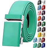 Falari Men Unisex Genuine Leather Ratchet Dress and Casual Belt, Automatic Sliding Buckle, Trim to Fit