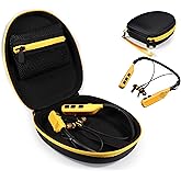 CaseSack Case Compatible with DEWALT Neckband Headphones and 2-in-1 Neckband Headphones w/Built-in Speakers (Black with Yellow Zip)
