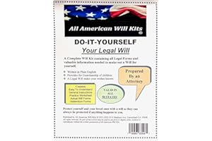 GENERIC Do-It-Yourself Legal Will Kit – Comes with one Set – No Printing – No Downloading - No CD is Required - Prepared by an Attorney - Valid in All 50 States.