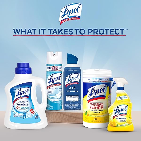 LYSOL ALL PURPOSE CLEANER SPRAY, MULTI-PURPOSE DISINFECTING SPRAY, KITCHEN & BATHROOM CLEANER, LEMON BREEZE SCENT, 32 FL OZ