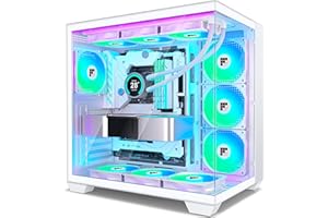 FOIFKIN F600 PC Case - Pre-Installed 7 PWM ARGB Fan, ATX Mid-Tower Gaming PC Case, 270° Panoramic Glass with Type-C, FOIFKIN 