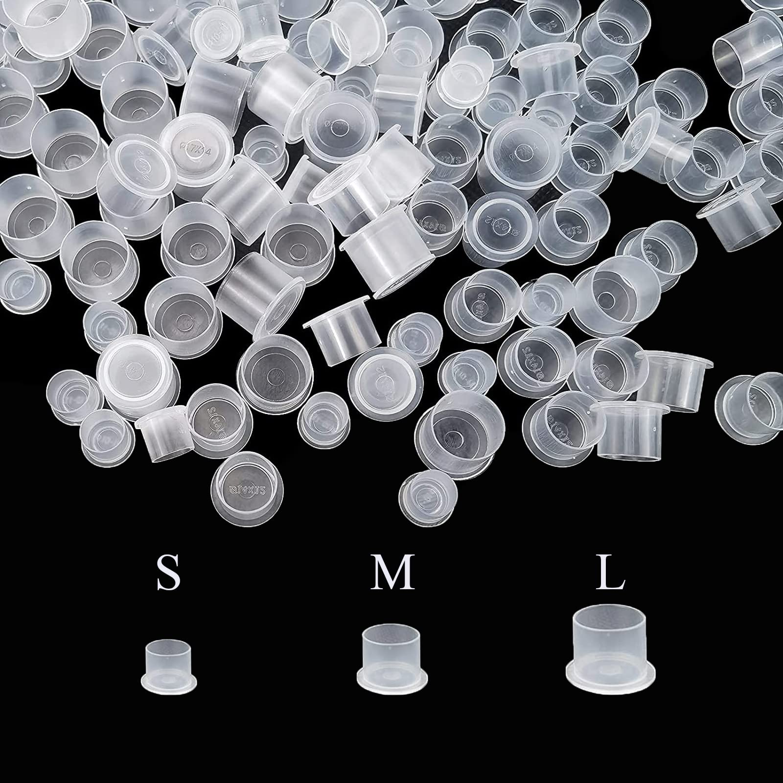 LEAYOKA 300pcs Tattoo Ink Cups - Mixed Size #11 Small #14 Medium #17 Large