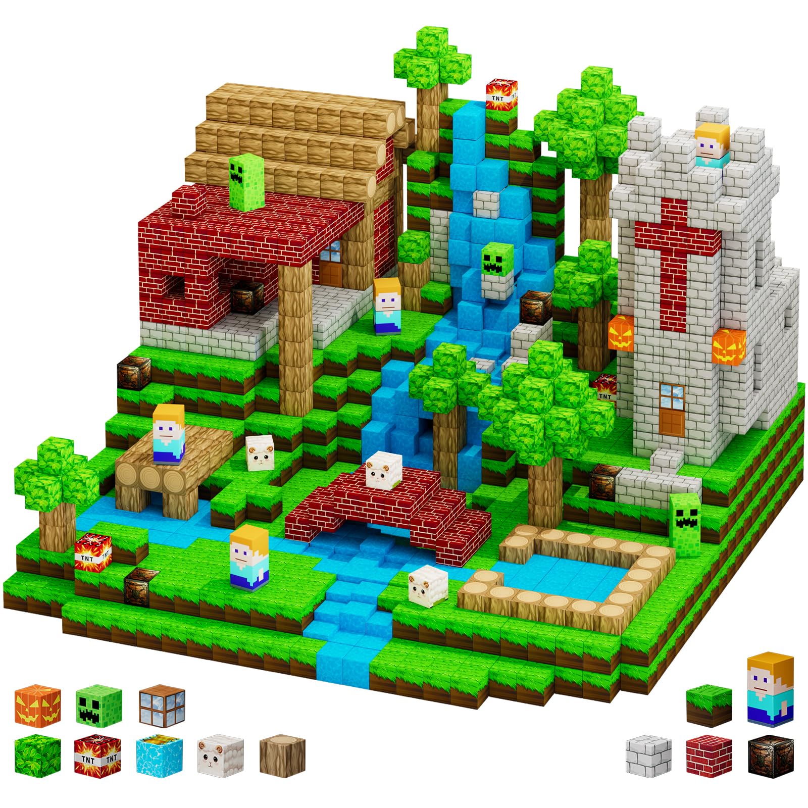 Photo 1 of 100 PCS Magnetic Blocks - Building Blocks Toy Magnetic Tiles STEM Sensory Outdoor Toys, Build World Cubes Toys Gifts for Kids Toddlers Boys Girls Age 3 4 5 6 7 8-12 Year Old, Christmas Birthday Gift