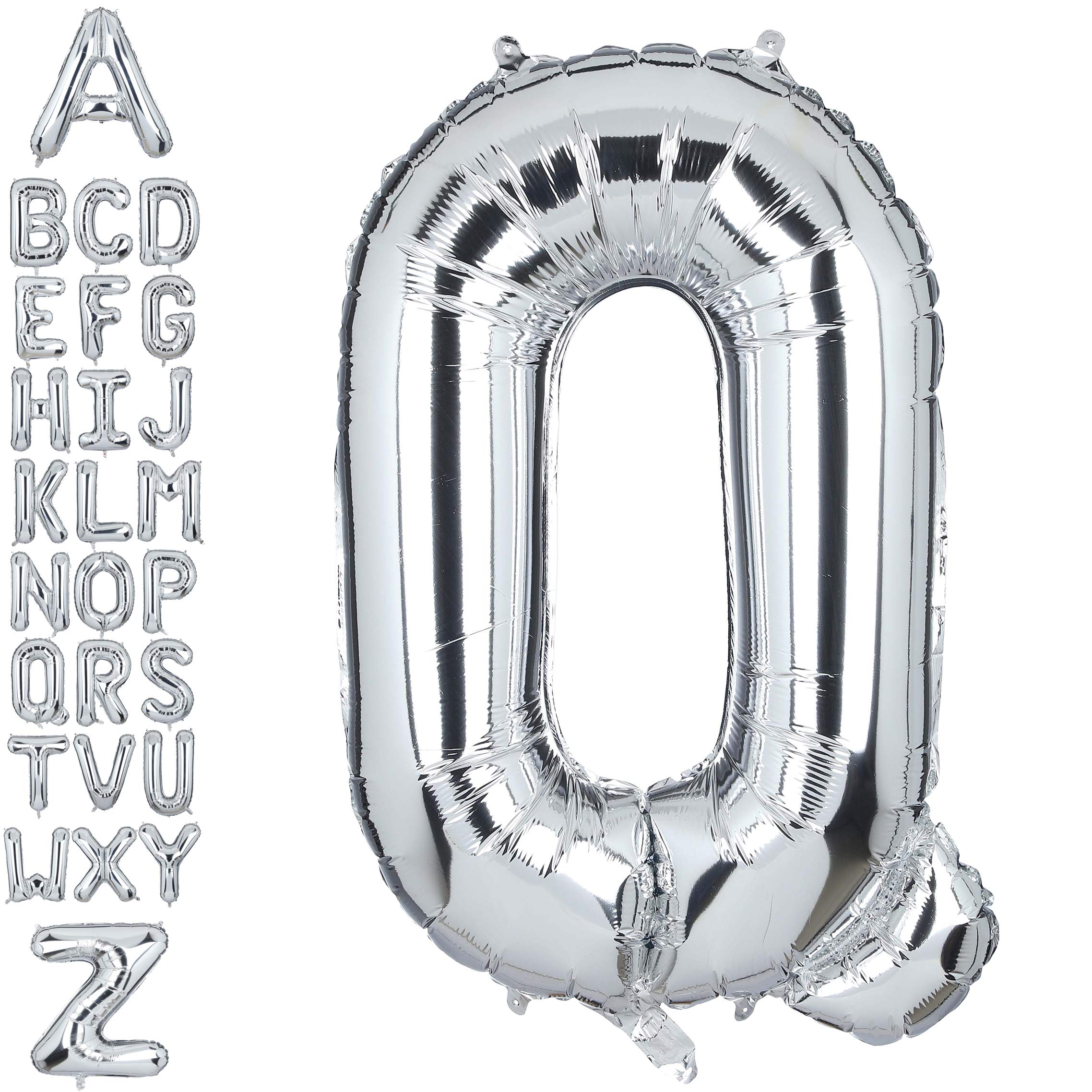 40 Inch Giant Silver Letter Q Foil Helium Balloons Big Single Mylar Balloon Birthday Party Decoration Supply Baby Shower (Silver Q)