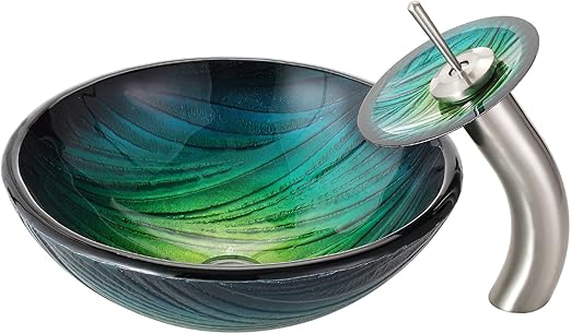 Kraus C Gv 391 19mm 10sn Nei Glass Vessel Sink And Waterfall
