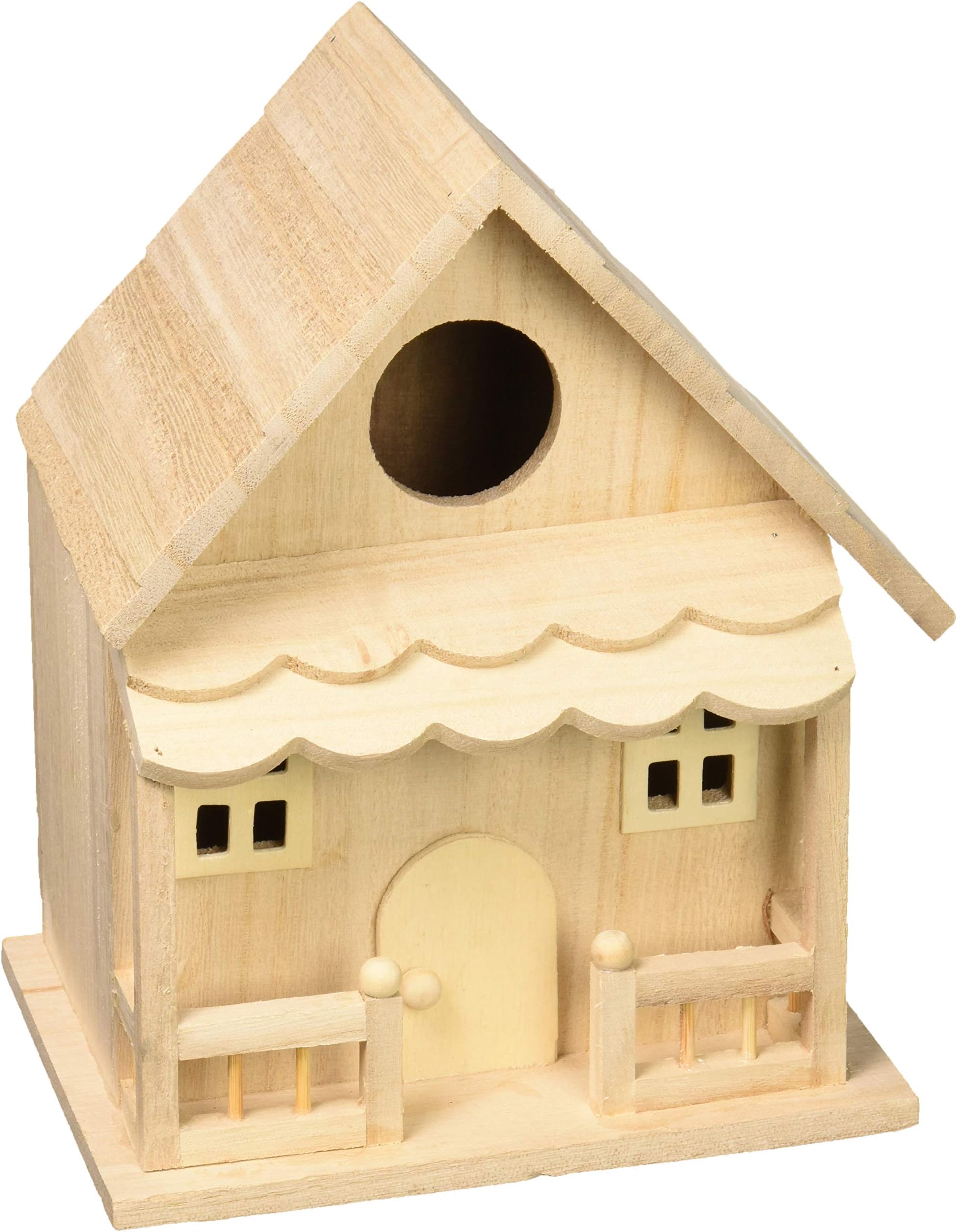PA Essentials Wood Birdhouse Statuette Nat