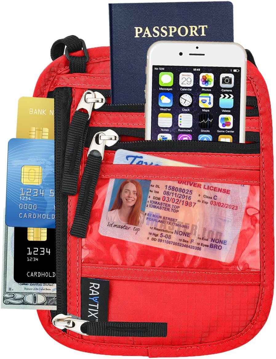 Passport Holder Neck Wallet w/RFID - A Well Designed Neck Stash Money Carrier