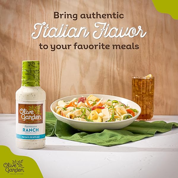 OLIVE GARDEN PARMESAN RANCH DRESSING AND DIP, 16 FL. OZ., MADE WITH BUTTERMILK AND PARMESAN CHEESE, PERFECT DIPPING SAUCE, CHICKEN MARINADE, SANDWICH SPREAD OR SALAD DRESSING