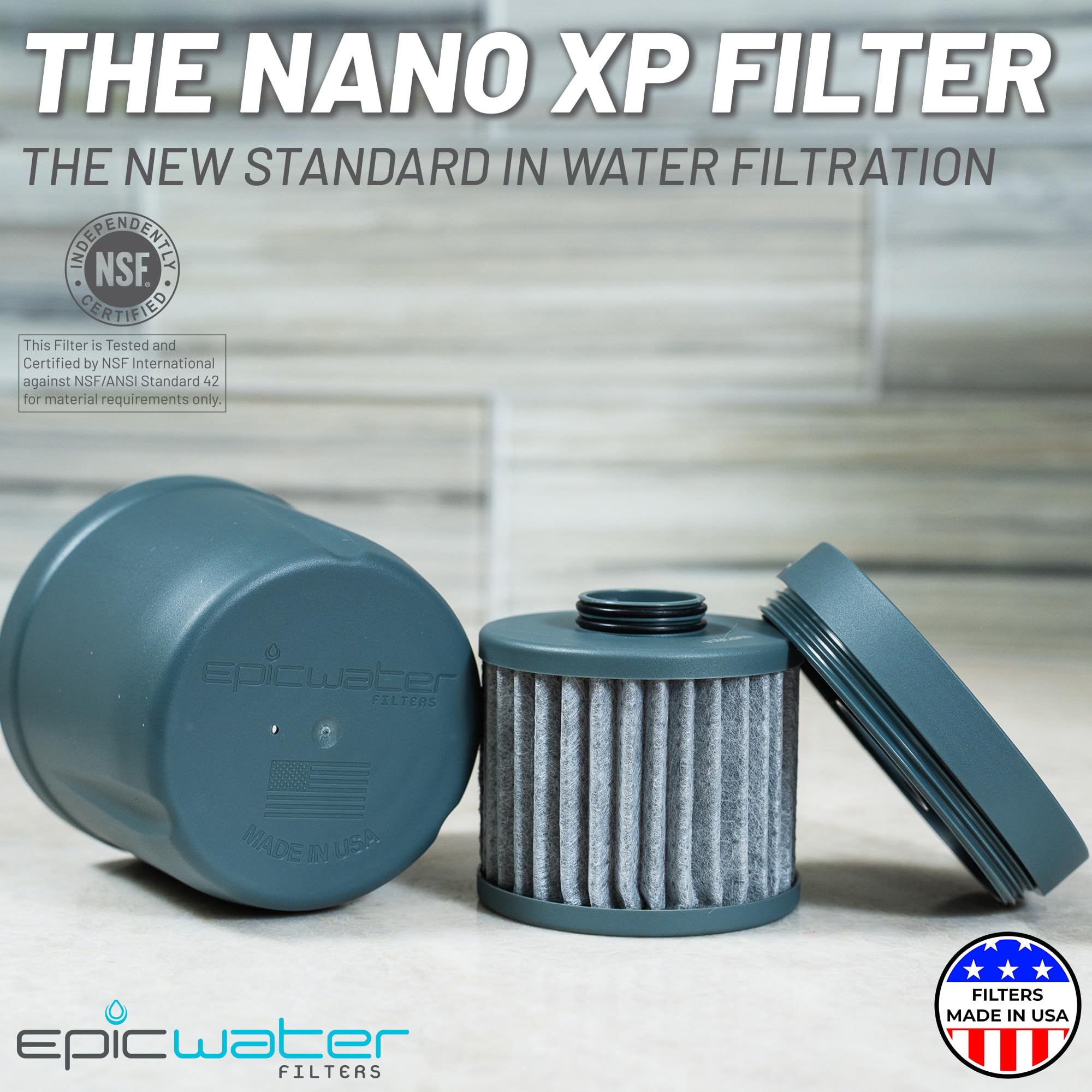 Epic Water Filters REPLACEMENT FILTER for Epic Nano XP Water Filter Pitcher or Dispenser. Nanofiltration Removes Bacteria, Virus, Cyst, Lead, Chromium 6, PFOS, PFOA, Heavy Metals, Pesticides