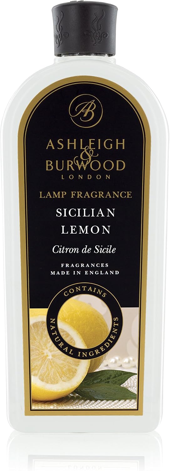 Ashleigh & Burwood, Lamp Fragrance 1 L / 1000 ml Sicilian Lemon, Fruity & Exotic Scent, Burn Time 40 Hours, Purifies