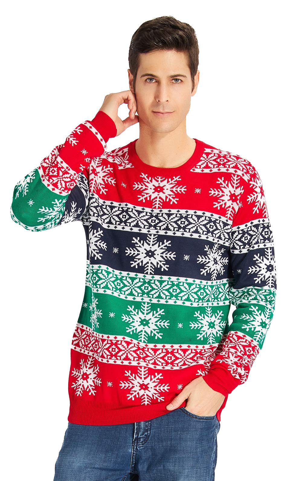 UNICOMIDEA Funny Christmas Jumpers Unisex 3D Xmas Graphic Design Ugly Xmas Pullover Sweater for Boy and Girls Green XX-Large