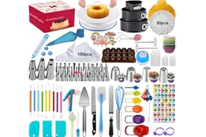 390 Pcs Cake Decorating Supplies,Cake Decorating Kit 3 Packs Springform Cake Pans, Cake Rotating Turntable, 54 Piping Icing T