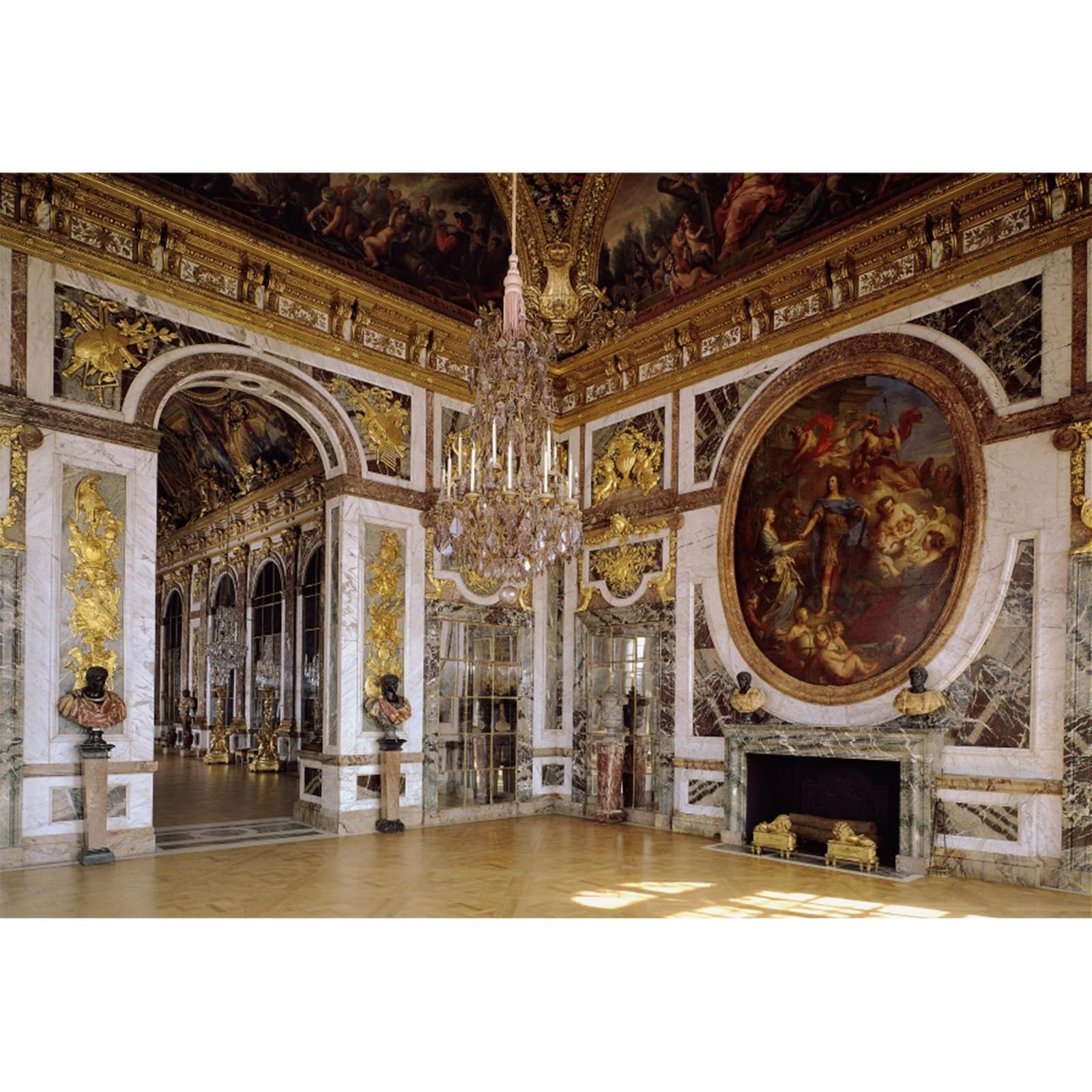 YongFoto 3x2m Photography Backdrop Church Palace Droplight Mural Painting Fireplace Marble Floor Interior Photo Background Backdrops Photography Video Party Wedding Portrait Photo Studio Props