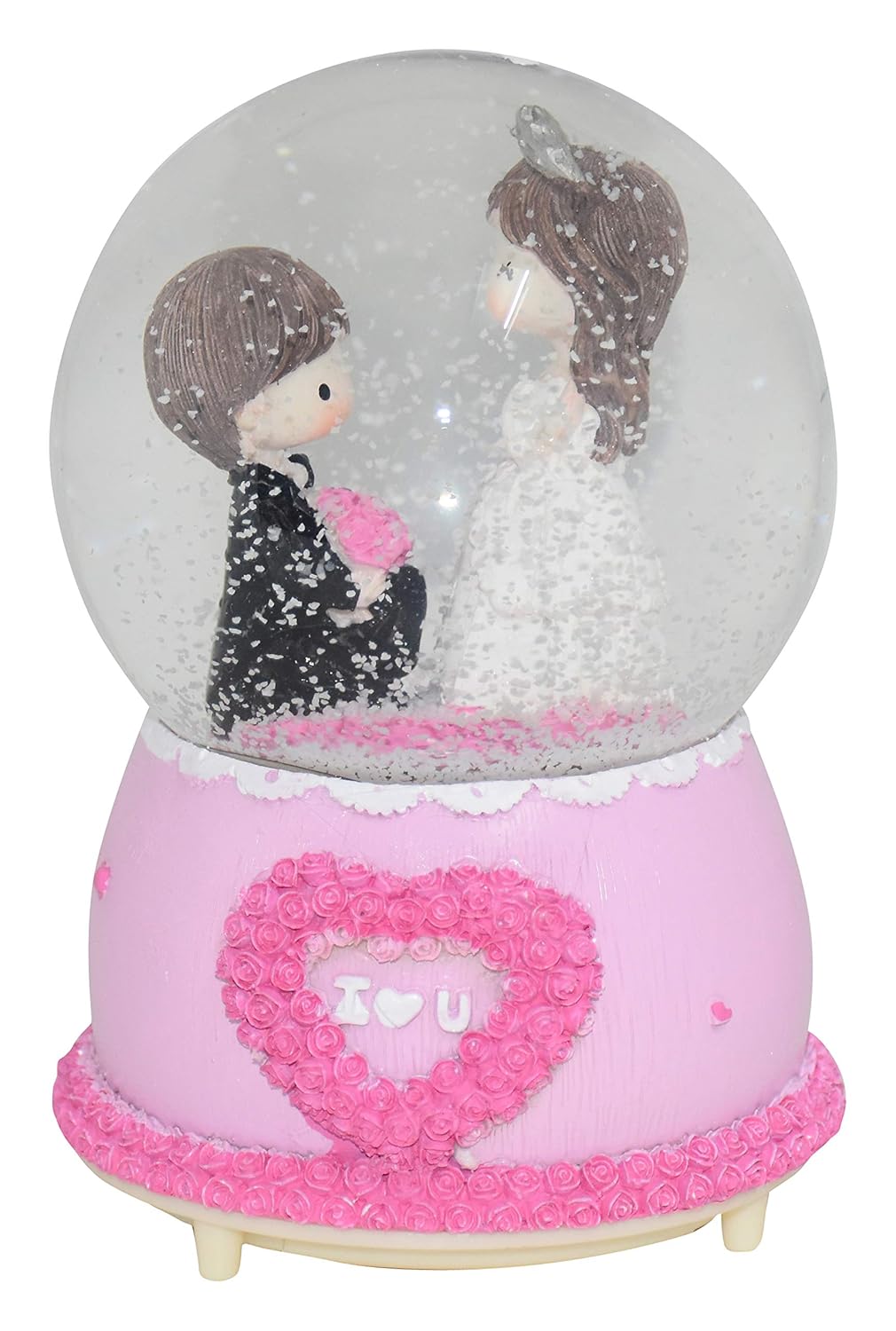 Rotating Musical Couple Dome / Musical Dancing Couple Figurine Gift