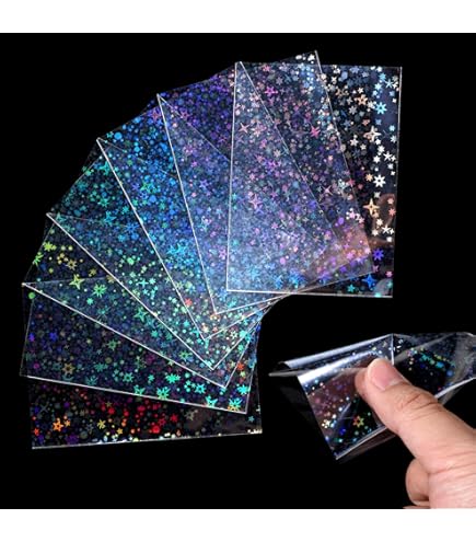 PRISMATIC DEFENDER® Starfield/Gamma Holographic Card Sleeves – 100 Pack Standard Size Stars Foil Sleeves for TCG & Trading Cards – Compatible with Magic The Gathering (MTG), Lorcana, Digimon : Toys & Games