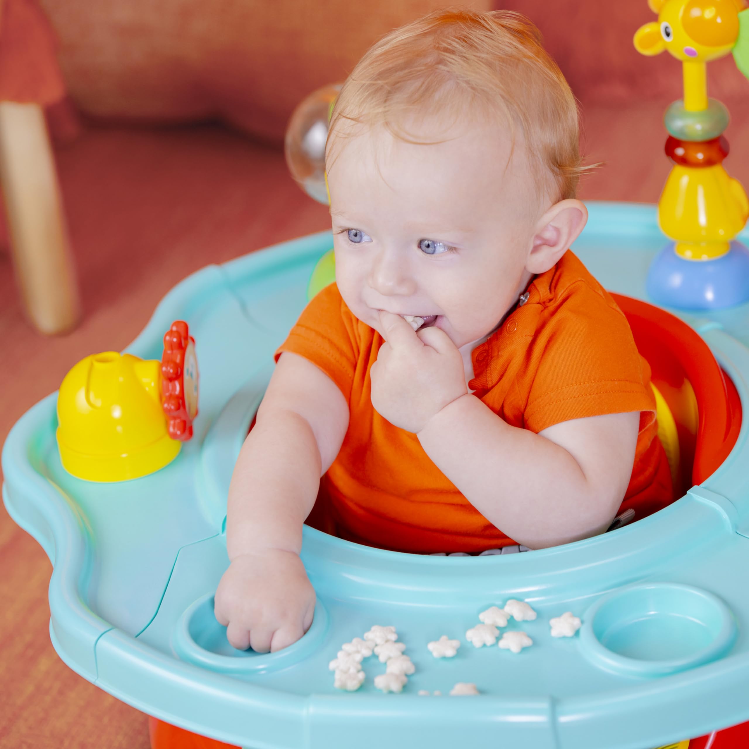 Bright Starts 3-in-1 SuperSeat Playful Paradise, Baby Activity Seat with Toys, Snacking Tray, Booster Seat, BPA Free Tray, Unisex, 6 Months +