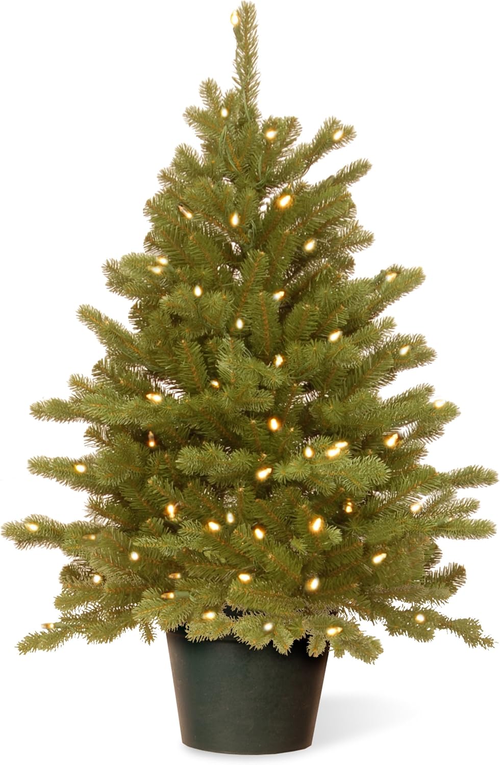 Trees - National Tree Company 'Feel Real' Artificial Christmas Tree For Entrances| Includes White Lights and Stand | Hampton Spruce - 3 ft
