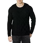 John Varvatos Men's Dotel Long Sleeve Cable Sweater