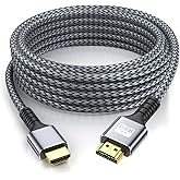 looyotul 4k Hdmi Cable 50ft Ultra High Speed HDMI 2.0 Cable 4K@60HZ 3D ARC Gold Plated Connector Ethernet Audio Video Return HDMI Cord for UHD TV Monitor Laptop Xbox PS4/PS5 Roku TV ect.(Silvery) ﻿