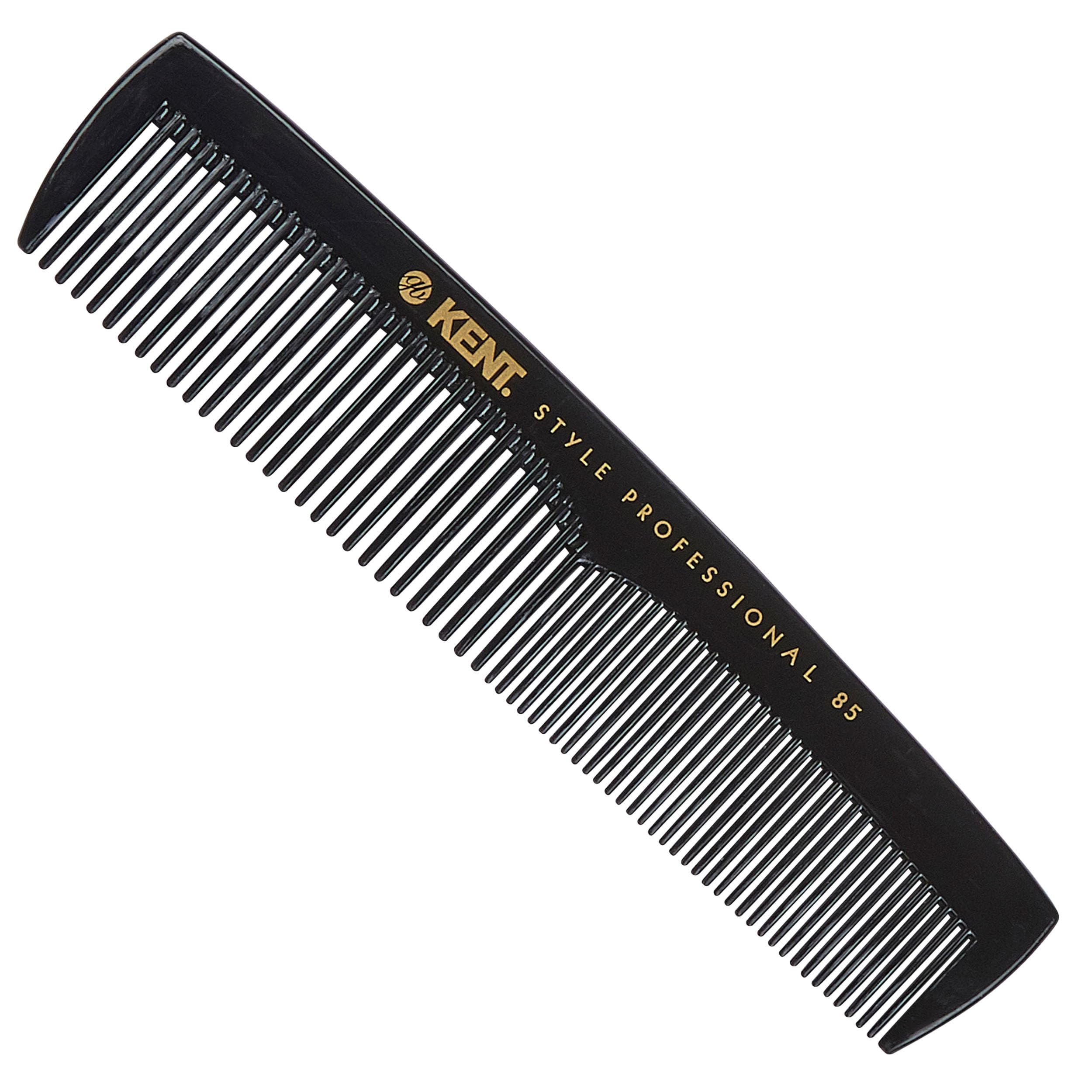 Kent 128mm Men’s Pocket Comb SPC85 - Dual-Tooth Hard Rubber Comb for Detangling, Styling & Everyday Grooming, Compact Heat-Resistant for Wet or Dry Hair