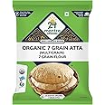 Organic 7 Grain Atta 1Kg/2.2 lb (Wheat, Pearl Millet, Sorghum, Green Mungbean, Barley, Ragi, Soybean) - 24 Mantra Organic
