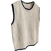 Floerns Women's Casual Sweater Vest Sleeveless Crew Neck Knit Wear Pullover Top