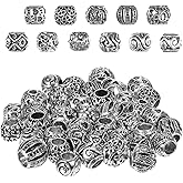 40 PCS Silver Tone Spacer Loose Beads, 10mm Tibetan Plated Jewelry Beads, Tibetan Antiqued Silver Spacer Bead, Hollow Filigree Alloy Bead for DIY Crafts