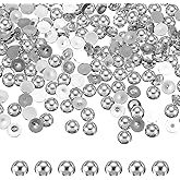 PATIKIL 400 Pcs Silver Half Round Pearls Beads, 10mm ABS Flatback Rhinestones Pearls for Crafting Jewelry Making DIY Nail Art Clothes Wedding Art Decoration
