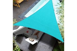 CIELO COLORIDO 20' x 20' x 20' Turquoise Triangle Sun Shade Sail,95% UV Blockage,Water & Air Permeable, Commercial, Custom Size Accepted