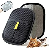 POUPUA Thickened Pet Hair Removal Glove - Electrostatic Cat Dog Hair Remover Glove, Reusable Magic Brush Pet Hair Remover Tool for Couch, Carpet, and Car Seat (Black,1 Pack)