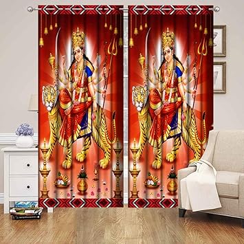 Buy 3d God Durga Mata Digital Printed Polyester Solid 1 Pcs 4 X 7