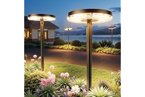 ELECLINK 4 Pack Solar Pathway Lights Outdoor-4X Larger Solar Panel, Super Bright 75 Lumens Outdoor Lights Waterproof, 2 Modes with Adjustable Head-Auto On/Off Garden Light for Yard Patio Path Walkway