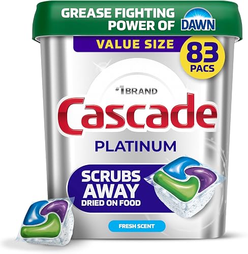 Cascade Platinum Dishwasher Detergent Fresh, 83 Count