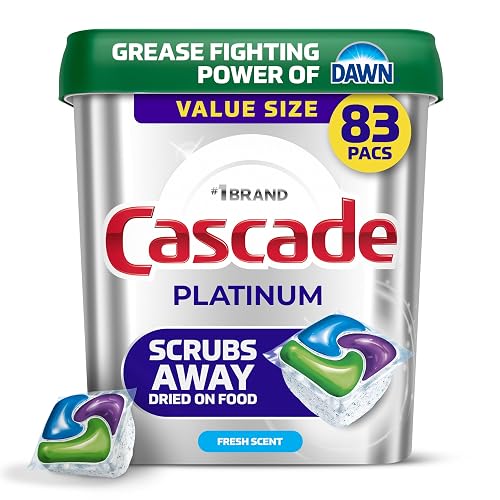 Cascade Platinum Dishwasher Detergent Fresh, 83 Count