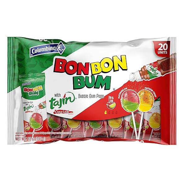 COLOMBINA BON BON BUM TROPICAL PASSION FRUIT &...