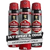 Old Spice Dry Spray Antiperspirant Deodorant for Men, 24/7 Sweat & Odor Protection, 24/7 Sweat Defense & Lasting Freshness, Swagger with Cedarwood Scent, 4.3 oz (Pack of 3)
