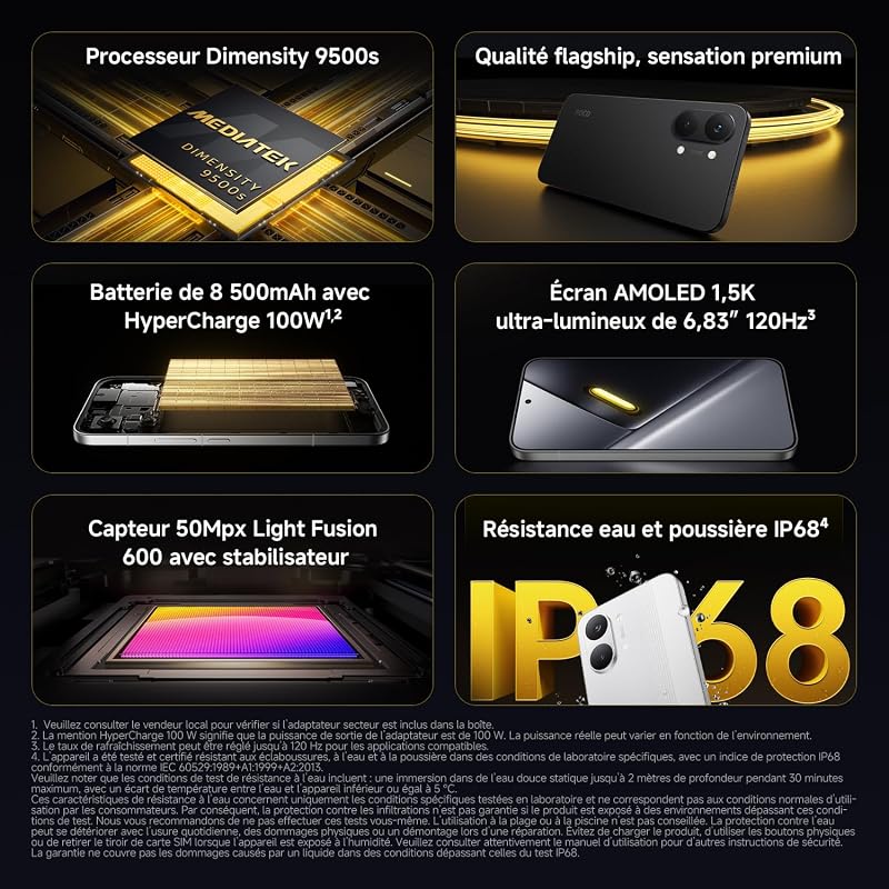 POCO X8 Pro Max Smartphone 12+512Go Processeur Dimensity 9500s -Noir