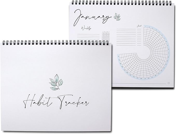 Habit Tracker Calendar Planner Notepad, Spiral Bound