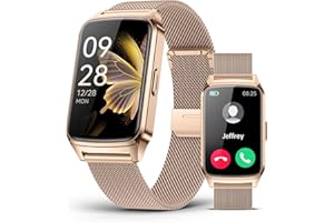 PAYBAY Fitness Tracker Watch for Women Men, Step Counter Work for iPhone and Android, IP68 Waterproof, Activity Track with Calorie, Sleep Monitor, 110+ Sports Modes Pedometer Smart Smartwatch (Gold, 1.57)